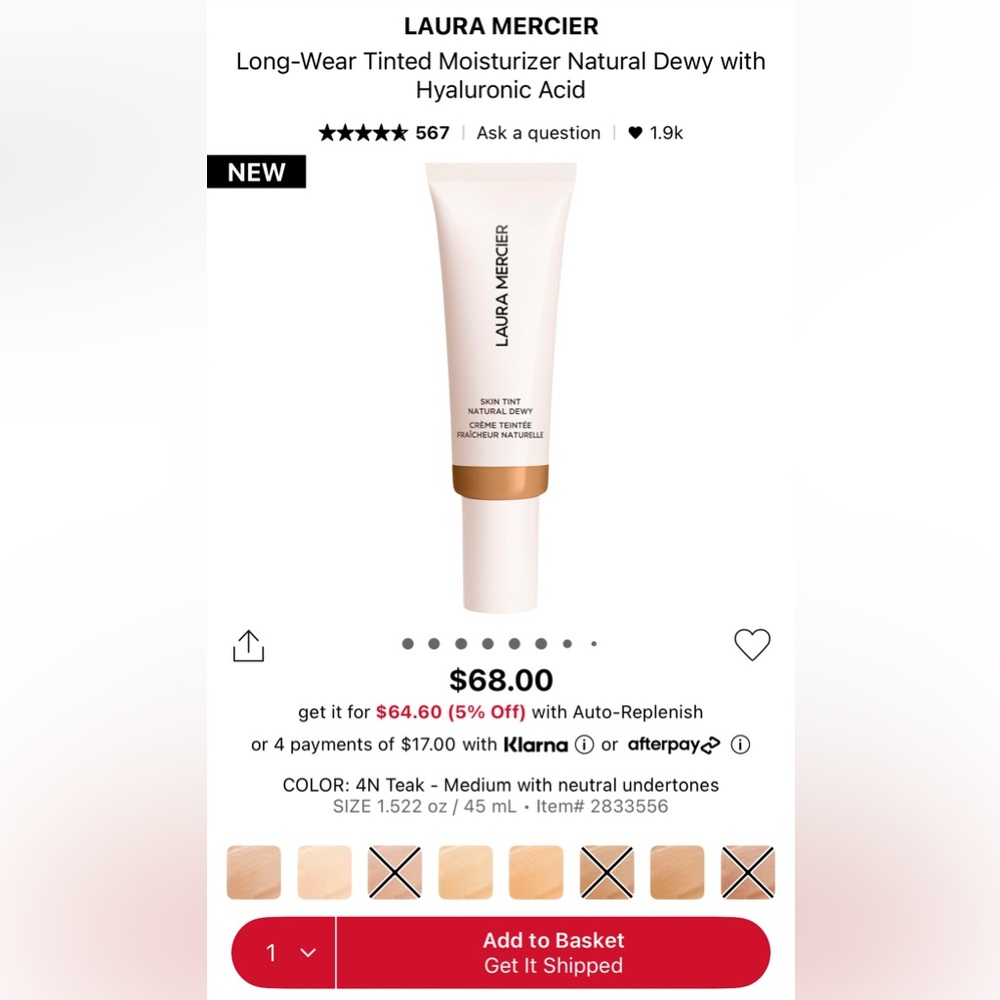 Laura mercier tinted moisturizer in Teak 4N